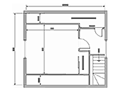 план второго этажа бани 4х6 с верандой и мансардой