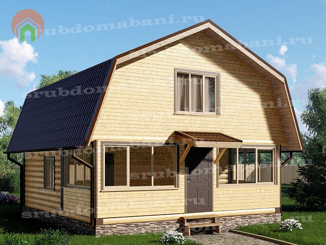 Дом 6х6,5 с ломаной крышей 