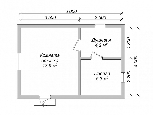 План бани 4х6